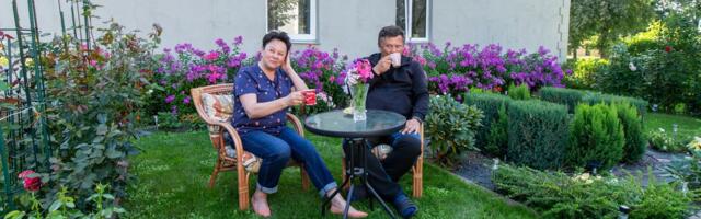 Kohtla-Järvel Keskalleel püüab pilku majaelanike endi rajatud "imede aed"