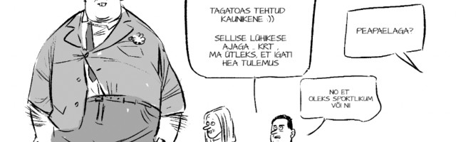 Karikatuur: Kaks triikrauda ujusid vees, üks oli punane, teine keeras paremale…Presidenditegu Eesti moodi