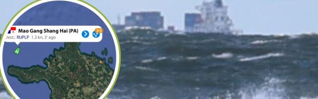 FOTO | Hiiglaslik konteinerilaev möödus Kõpu poolsaarest kahtlaselt lähedalt