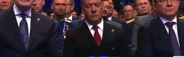 VIDEO | Medvedevil vajus parteikongressil Putini kõnet kuulates silm looja