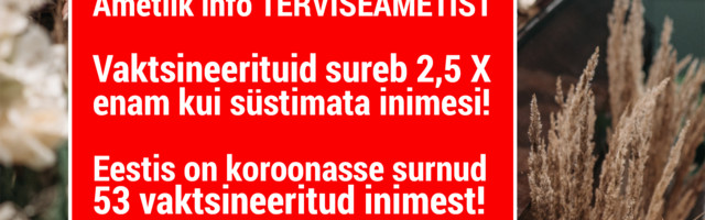 POMMUUDIS! Terviseamet kinnitab, et Eestis on koroonasse surnud juba 53 süstitud inimest