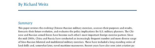 Hinnang Hiina ja Venemaa sõjalistele õppustele: minevik ja tulevikutrendid