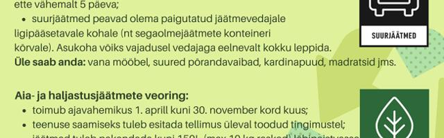 Suurjäätmete ning aia- ja haljastusjäätmete kogumisringid Valga vallas