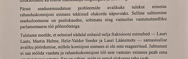 Neli riigikogu rahanduskomisjoni liiget nõuavad Akkermanni tagasiastumist