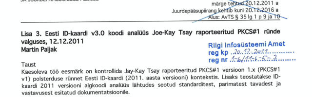 Salastatud dokumendid esimest korda avalikkuse ees, ka 2011. aastal oli ID-kaardi kriis