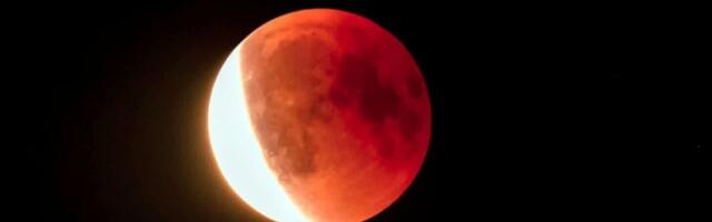 LUGEJATE FOTOD | Veripunaselt hõõguv kuu pakkus haruldast vaatepilti!