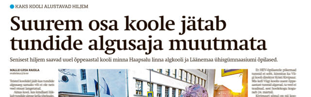 Lääne Elu paberleht neljapäeval, 12. märtsil