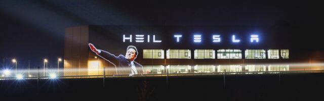 Saksamaal projitseeriti Tesla tehasehoonele Muski natsisaluut. Võimud algatasid uurimise