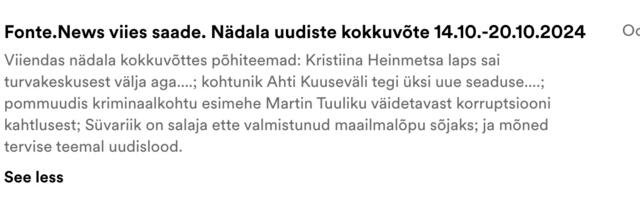 Fonte.News viies saade. Nädala uudiste kokkuvõte 14.10.-20.10.2024
