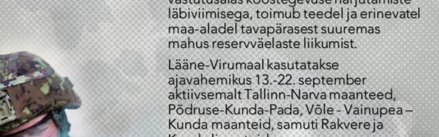 Teadaanne Lääne-Virumaa elanikele seoses õppusega Ussisõnad