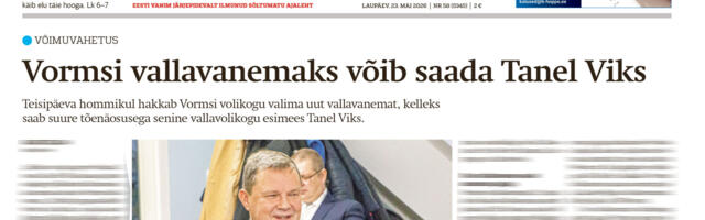 Lääne Elu paberleht laupäeval, 23. mail