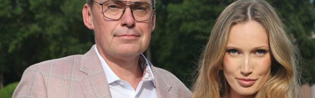 FOTOD | Ettevõtja Viljar Arakas võttis roosiaia peole kaasa endast 20 aastat noorema kallima. Neiu oli selga valinud julge kleidi