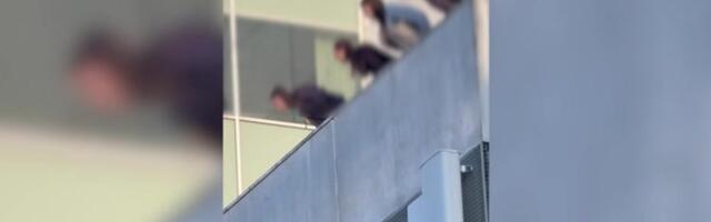 VIDEO | „Kus on nende vanemad?“ Noored sülitasid Viru keskuse katuselt tänaval möödujatele pähe