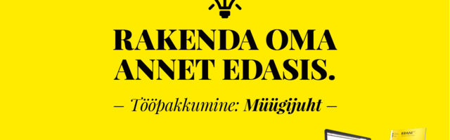 Töökuulutus. Edasi võtab tööle müügijuhi