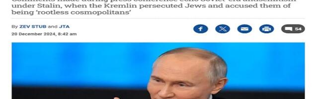 Putin’s Remarks About Jews, Ukraine, And The Russian Orthodox Church Aren’t Anti-Semitic