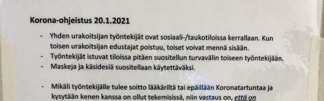 Soome ehitusobjektil anti töötajatele juhised, kuidas vastata „õigesti” arsti küsimustele koroona kohta