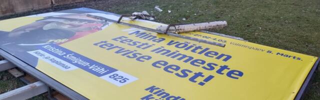 GALERII: raju tormituul murdis poliitplakateid