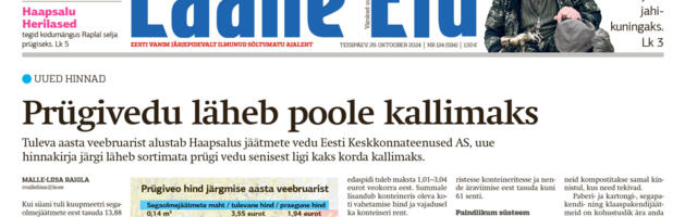 Lääne Elu paberleht teisipäeval, 29. oktoobril