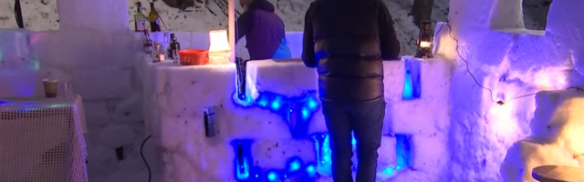 Tartu baar avas viiruseohu vältimiseks hoovis lumest baari