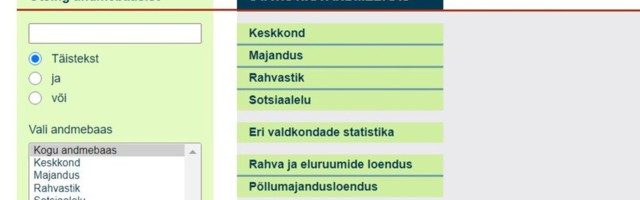 Kahte andmebaasi töös hoidnud statistikaamet sulgeb neist ühe, mis toob homme kaasa tõrkeid