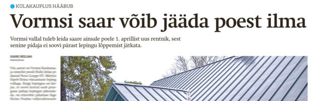 Lääne Elu paberleht teisipäeval, 13. jaanuaril