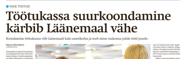 Lääne Elu paberleht neljapäeval, 13. novembril