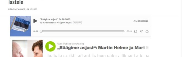 „RÄÄGIME ASJAST“: “Estonia” huku uuest dokfilmist, riigikaitse parandamisest, pensionitõusust ja eesti keele õpetamisest vene lastele UU