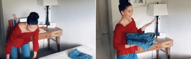 VIDEO | Geniaalne nipp, kuidas sekunditega teksapükse kokku voltida