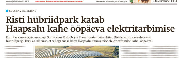 Lääne Elu panerleht teisipäeval, 9. juunil
