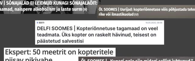 MEEDIAKRIITIKA | Ajakirjandus kopteriõnnetusest. Peale ühe hoidsid kõik väljaanded info tervikliku ja sisukana