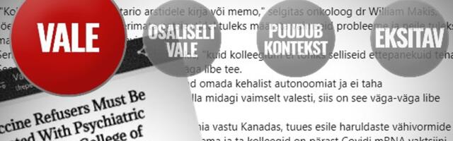 FAKTIKONTROLL | Kanada ei ole soovitanud vaktsineerimata inimesi psühhiaatrilisele ravile suunata