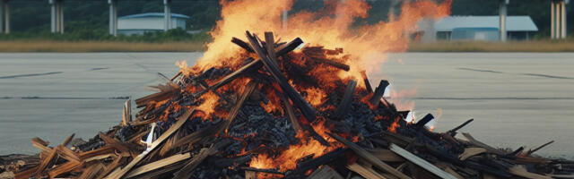 Raadi endisel lennuväljal süttis põlema hakkpuidu hunnik