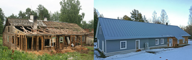 Endi­ses­se val­la­maj­ja ra­ja­tud Kol­ga selt­si­ma­ja hak­kab val­mis saa­ma