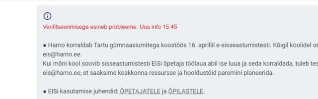 Gümnaasiumi sisseastumiseksamite testid takerdusid tehnilistesse probleemidesse