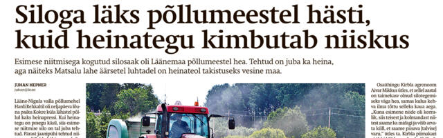 Lääne Elu paberleht, laupäeval 5. juulil