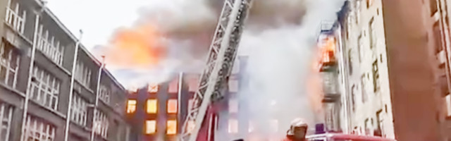 VIDEO: Peterburis süttis ajalooline Nevski manufaktuuri hoone, vähemalt üks tuletõrjuja hukkus
