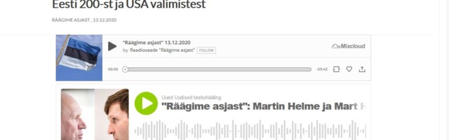 “RÄÄGIME ASJAST”: Koronapiirangutest, riigi majandusest, Eesti 200-st ja USA valimistest UU