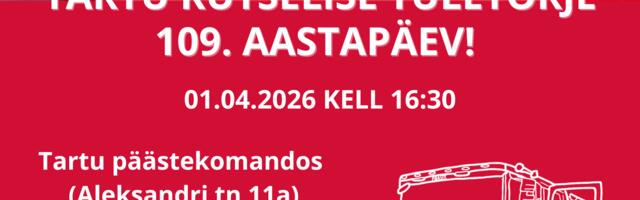 Tartu kutseline tuletõrje tähistab 109. aastapäeva avatud uste päevaga