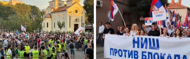 Studentski protest i skup „protiv blokada“ u Nišu: Kordon policije između dve grupe  [live blog]