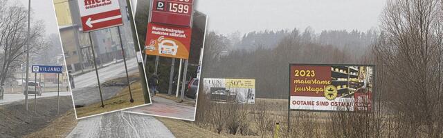 Ametnikud avastasid Viljandist sada linna maale loata püstipandud reklaami