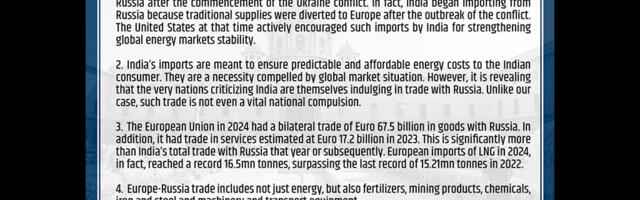 India tegi avalduse, miks riik jätkab Vene nafta ostmist