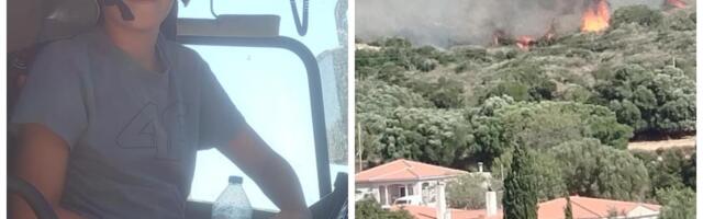 Mali Ilija (13) iz Valjeva oduševio vatrogasce na Kefaloniji! Sedeli su u kamionu, na vrućini, a onda je naišao dečak iz Srbije!