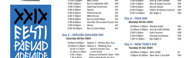 Austraalias algasid Eesti Päevad