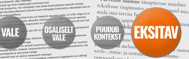 FAKTIKONTROLL | Arst väidab justkui suurendab päikesest hoidumine nahavähi riski. Eksperdid sellega nõus ei ole
