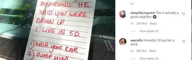 Milline jultumus! Jahmunud naine avastas auto kojameeste vahelt naabri poolt sinna jäetud jubeda sisuga kirja