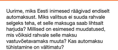 Nüüd selge: automaksu taga olid tungivalt ainult sotsid