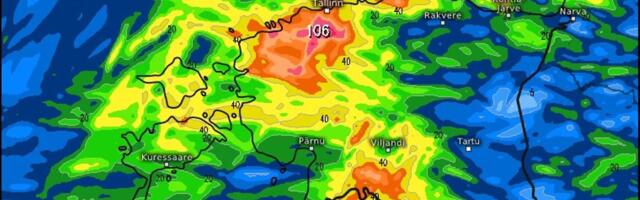 Sünoptik Kairo Kiitsak hoiatab: nädalavahetusel võib maha tulla üle 100 mm sademeid