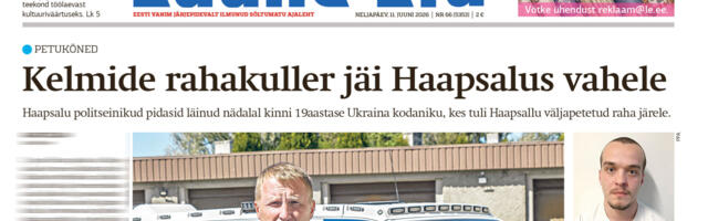 Lääne Elu paberleht neljapäeval, 11. juunil
