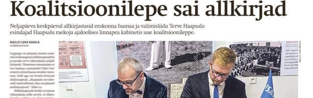 Lääne Elu paberleht laupäeval, 8. novembril