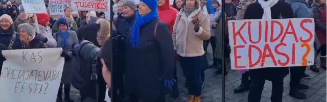 Õpetajad, päästjad ja politseinikud nõuavad meeleavaldusel palgatõusu